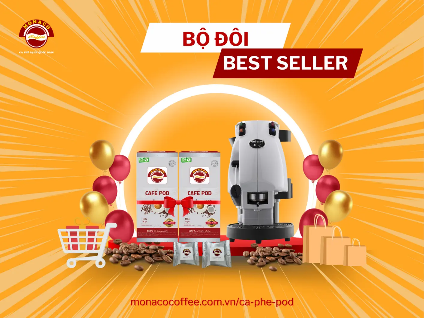 Bộ đôi best seller - cà phê Pod + máy pha Frog Revolution (1).webp