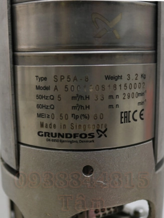 Máy bơm hỏa tiễn grundfos sp 5a-8