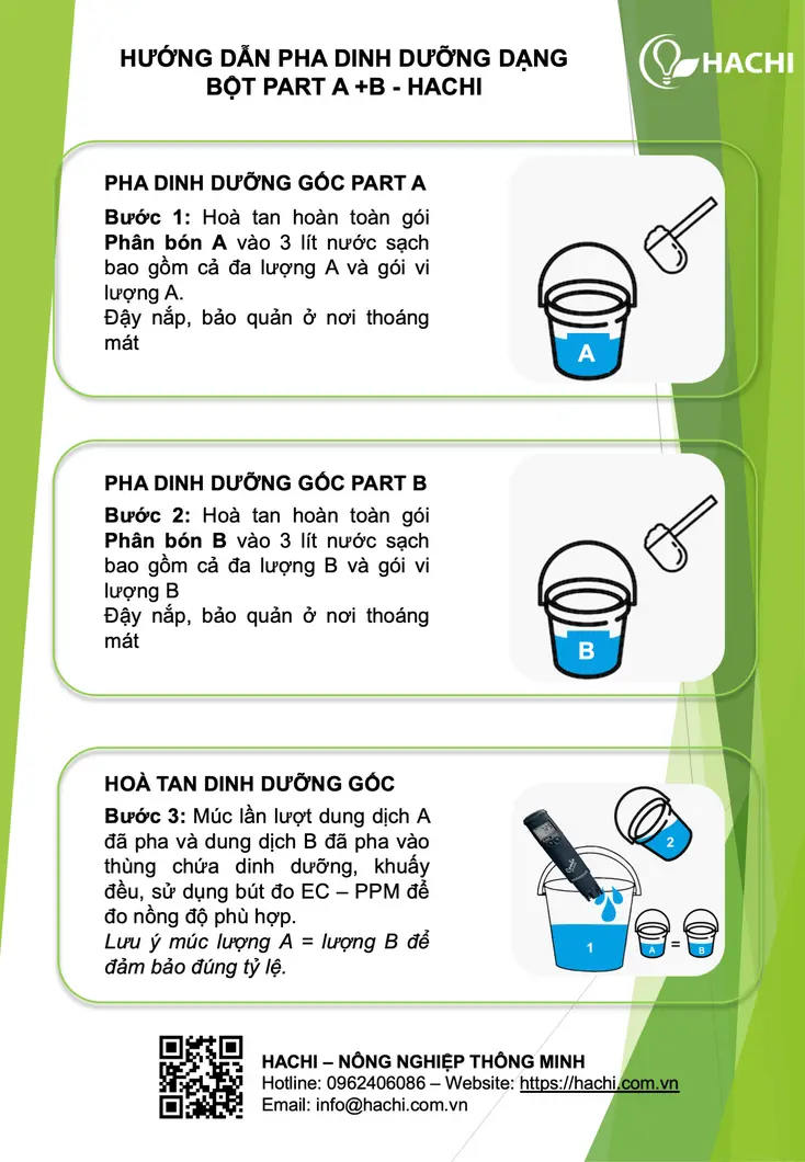 Hướng dẫn sử dụng dinh dưỡng thủy canh