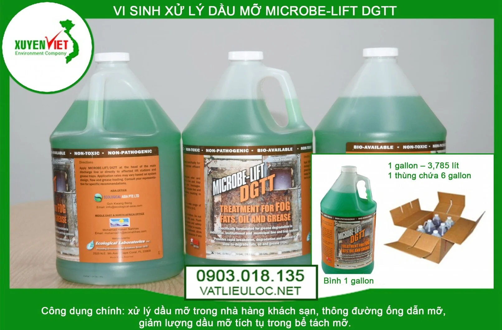 Men vi sinh xử lý dầu mỡ