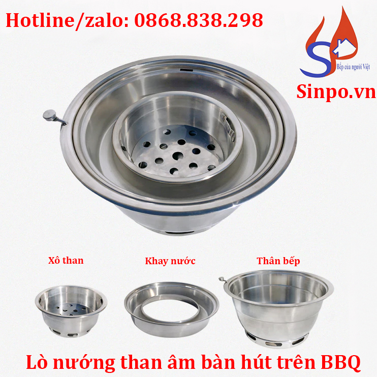 Lò nướng than âm bàn hút trên BBQ