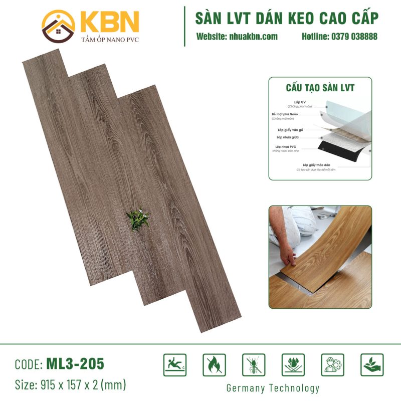 sàn LVT dán keo uy tín tại KBN