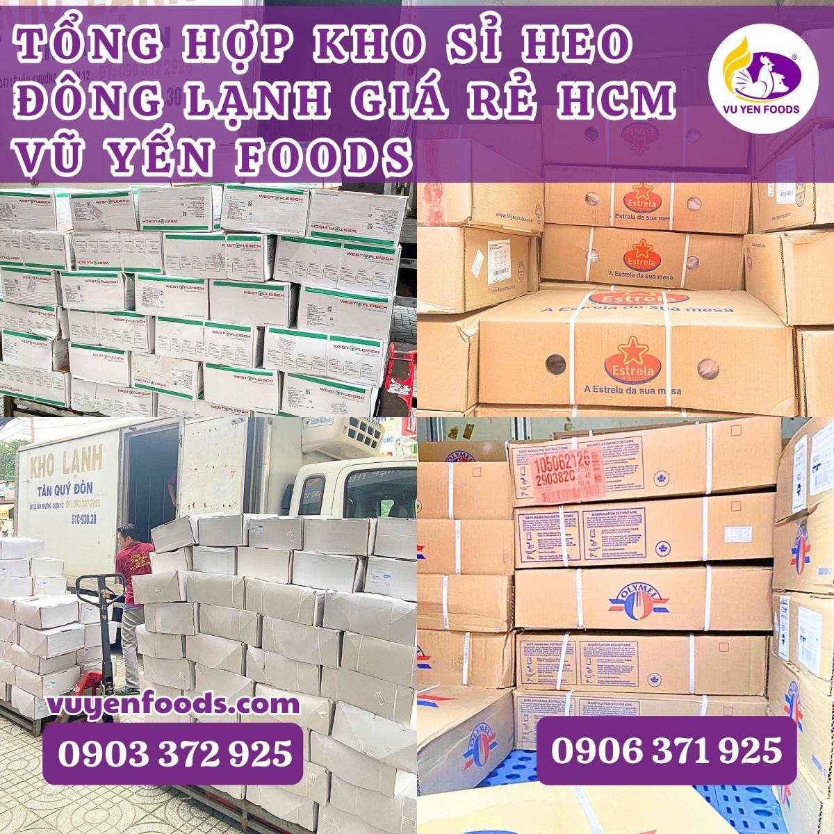 Tổng hợp kho sỉ heo đông lạnh giá rẻ tại miền nam - Vũ Yến Foods