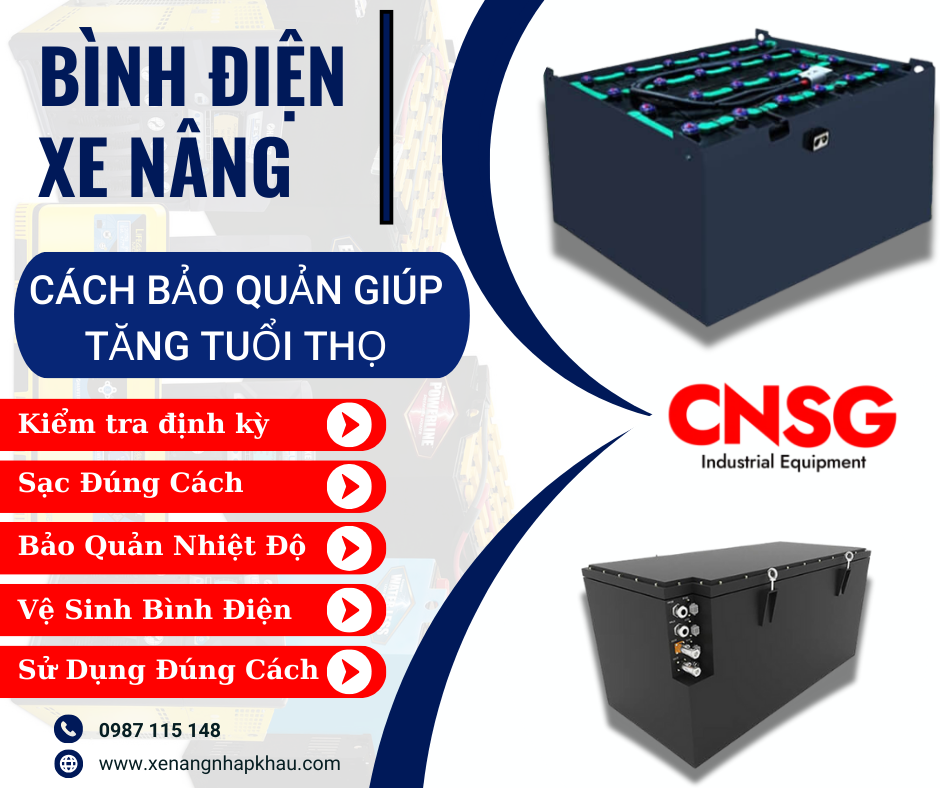 Cách bảo quản bình điện xe nâng để tăng tuổi thọ