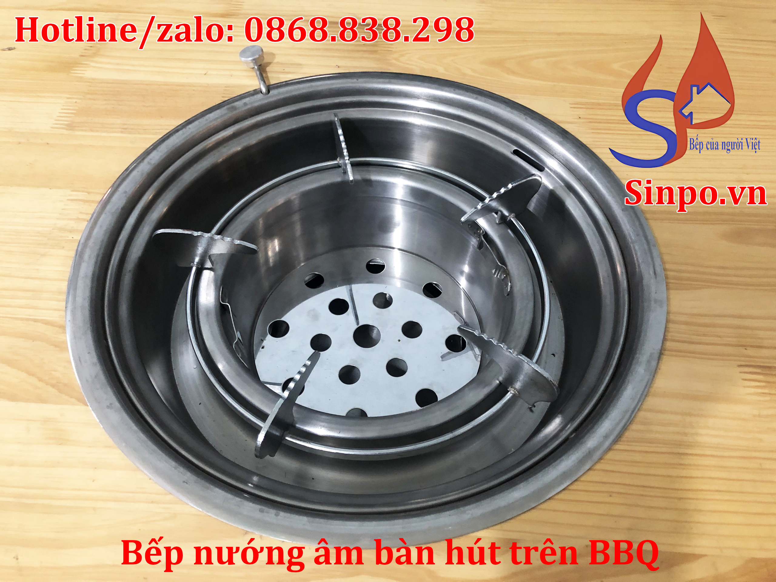 Bếp nướng âm bàn hút trên BBQ