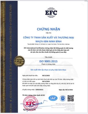 chứng nhận quốc tế của sản phẩm tấm ốp nhựa KBN sản xuất